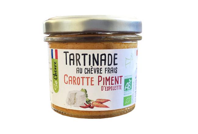 Tartinade au chèvre frais - Carotte & Piment d'Espelette